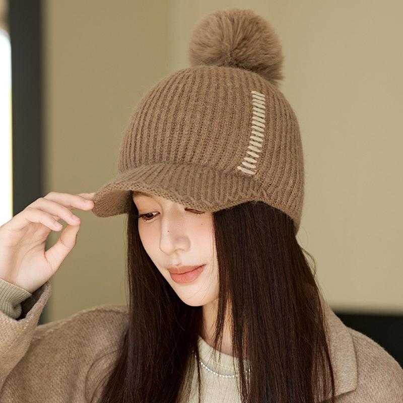 Knitted Baseball Cap Women's Winter Thick Ear Protection Hat