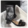 Fashion Women Ankle Boots Sandals Square Toe High Heels Shoes Sexy Chunky Sandals Elegant 2025 New Summer Heeled Shoes Cool Woman Pumps