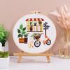 1Pc Quiet Time Home Living Green Plant Coffee Table DIY Embroidery Needlework Bamboo Embroidery Frame English Kit