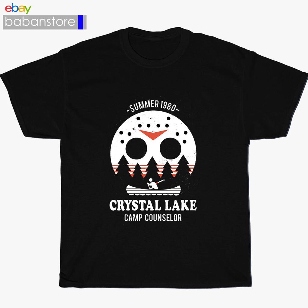 Friday the 13th Jason Camp Logo Mens Black T Shirt Cotton Graphic Tee S-5XL