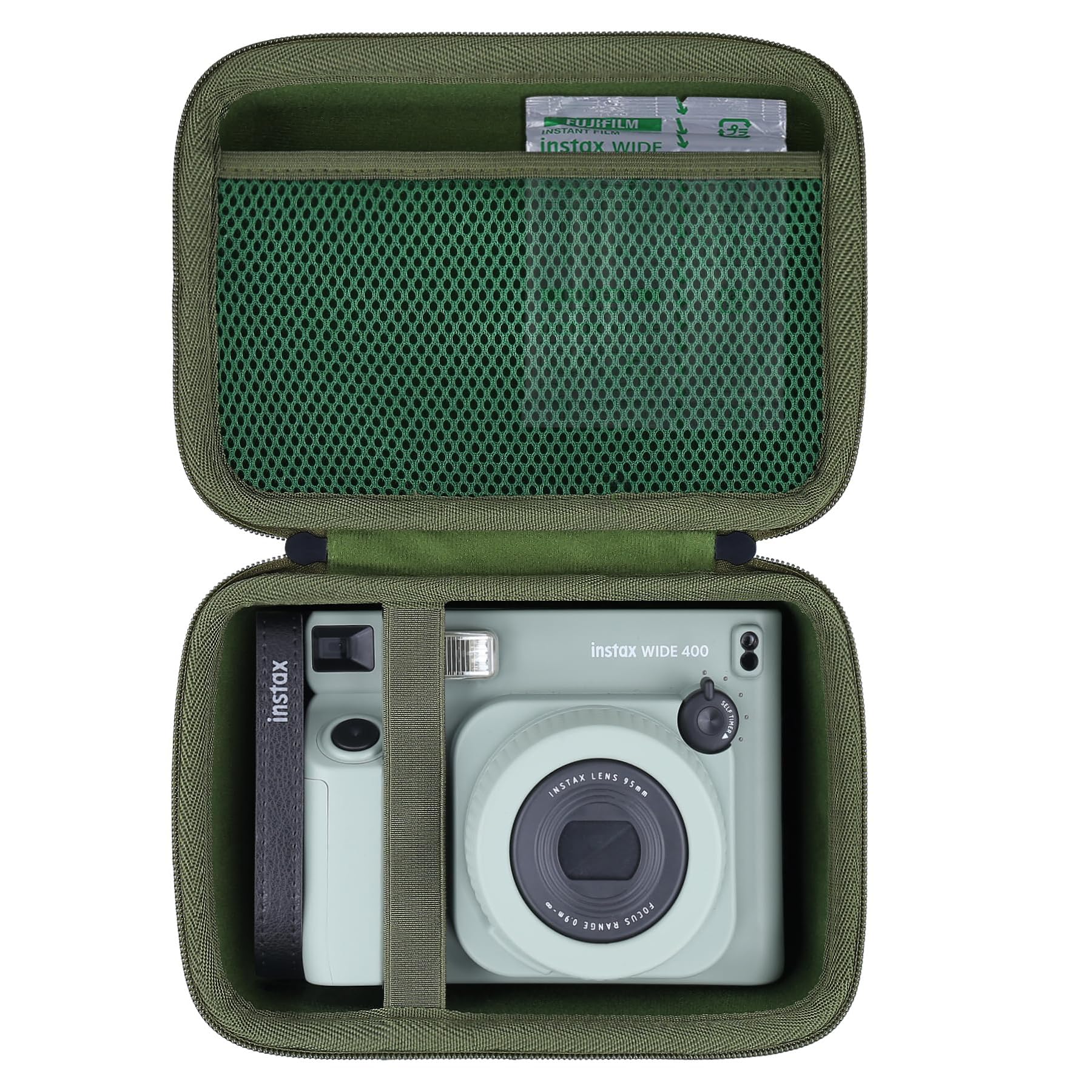 

(Case only) Fujifilm Instax WIDE 400 Instant Camera Storage Case, Green - Aenllosi