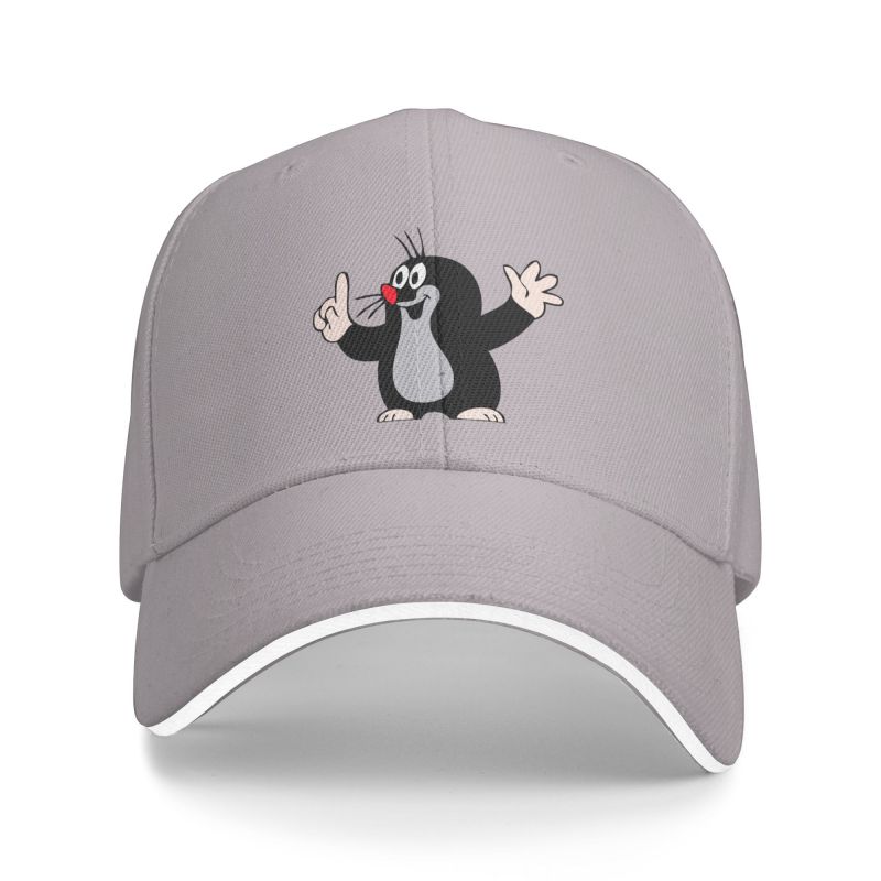 Punk Cute Mole Baseball Cap Unisex Women Adjustable Cartoon Krtek Little Maulwurf Dad Hat Sun Protection