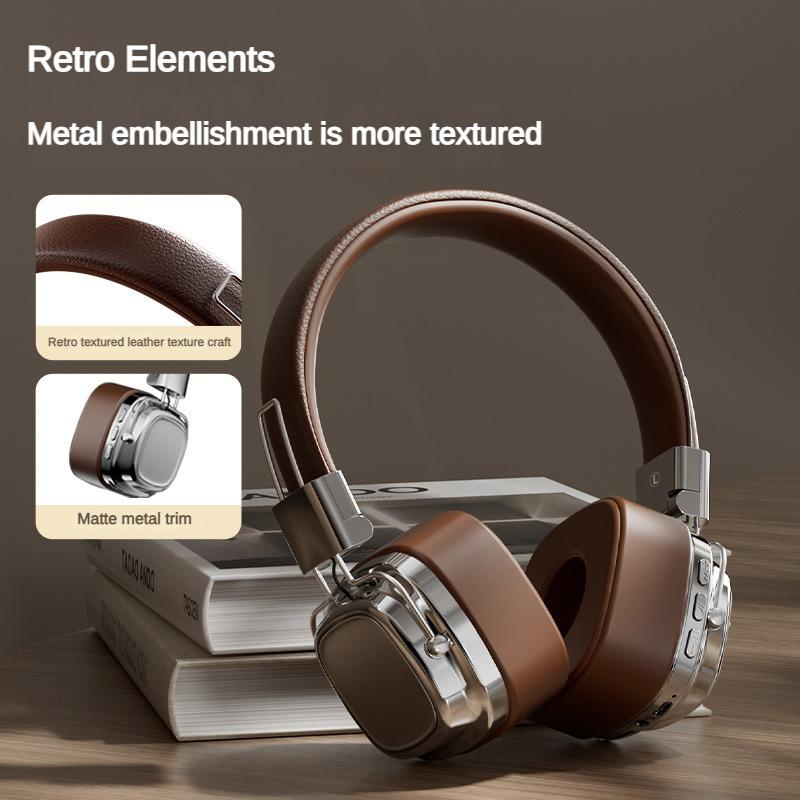 2024 New Classic Over Ear Headsets Studio Dj Stereo Bluetooth5.3 Wireless Retro Headphones Touch Control Type C Earphones