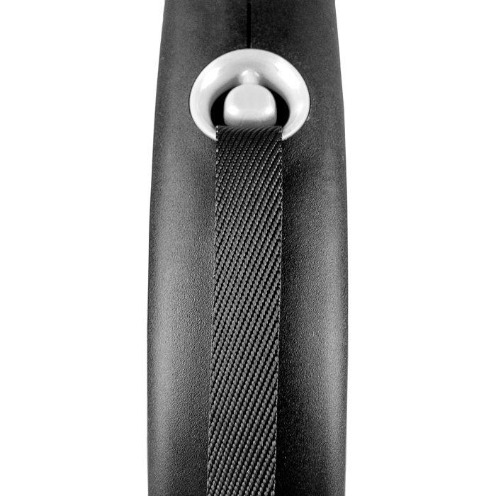 Laisse Enrouleur Flexi Black Design M Tape 5m Pour Chiens Jusqu'à 25 Kg - Noir/Argent