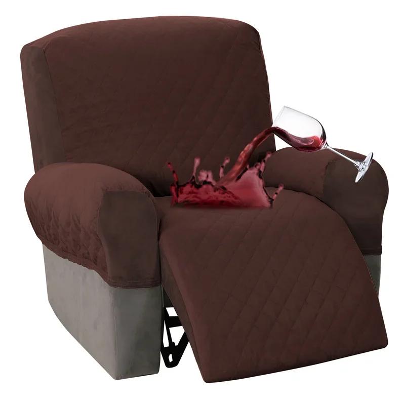 Waterproof Recliner Sofa Cover 4 Piece Split Armchair Covers Dust Protector Cover 1 Seater Relax Lounge Chair Covers Living Room