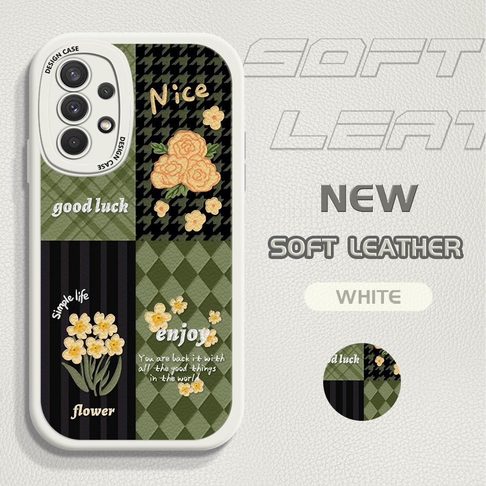 

Чехол для телефона из искусственной кожи с цветочным и решетчатым узором для Samsung S24 S23 S22 S21 Plus Ultra S23 FE Redmi Note 13 12 11 Pro Xiaomi Samsung M22 белый