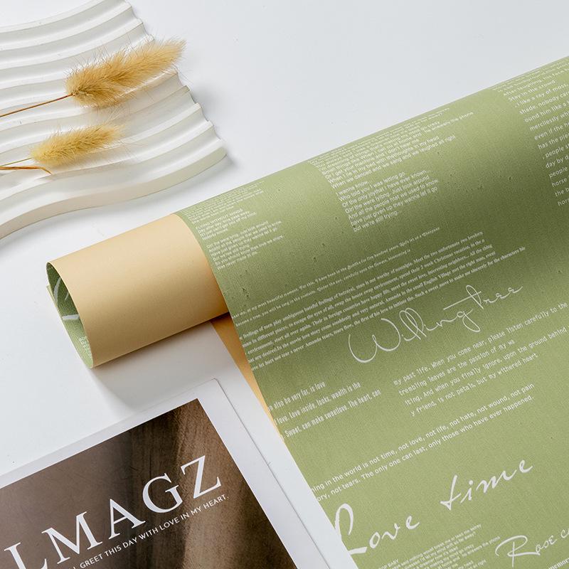 Bi-Color English & Hanji Floral Wrapping Paper for Bouquet Packaging