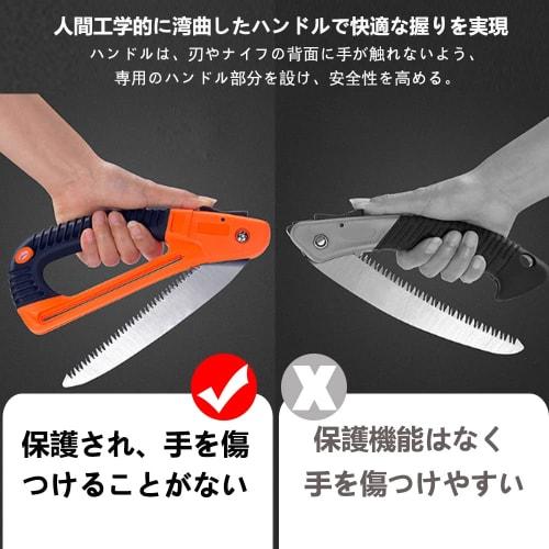 Folding saw, 230mm blade, 180mm blade length, ideal for camping, woodworking, gardening, and pruning. Features a non-slip resin grip and a safety lock