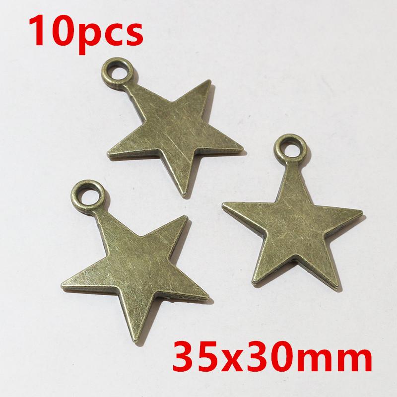 10-50pcs Alloy Metal Star Charms Pendant for Necklace Bracelet Earrings DIY Jewelry Making Accessories Findings Crafts