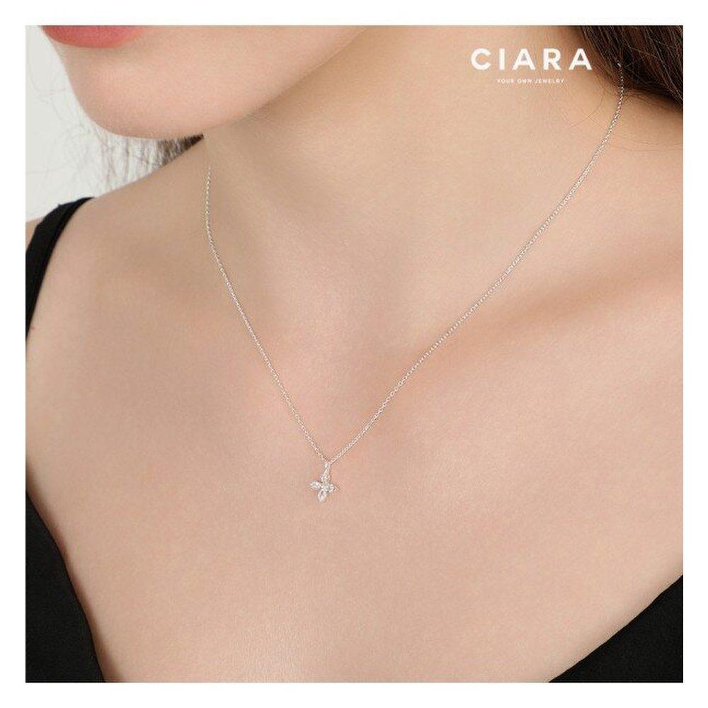 Ciara 92.5 Silver Laurito Fiore Scintillante Necklace