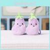 Plush Eggplant Keychain With Soft Pp Cotton Filling For Kids And Teens