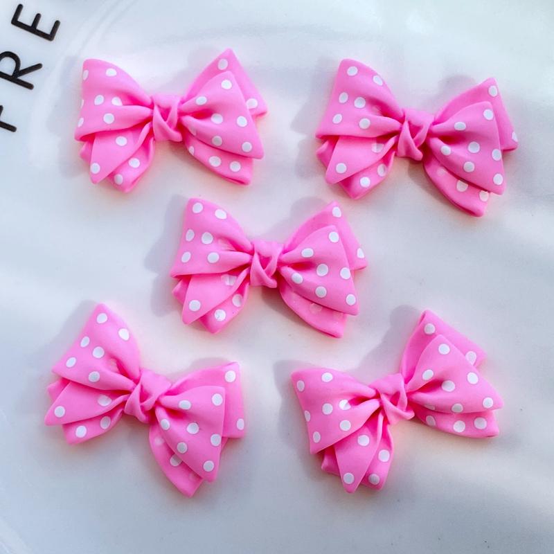 12Pcs/Lot New Mini Cute Mixed Cartoon Bow Flatback Resin Kawaii Scrapbooking Embellishments Diy Accessories