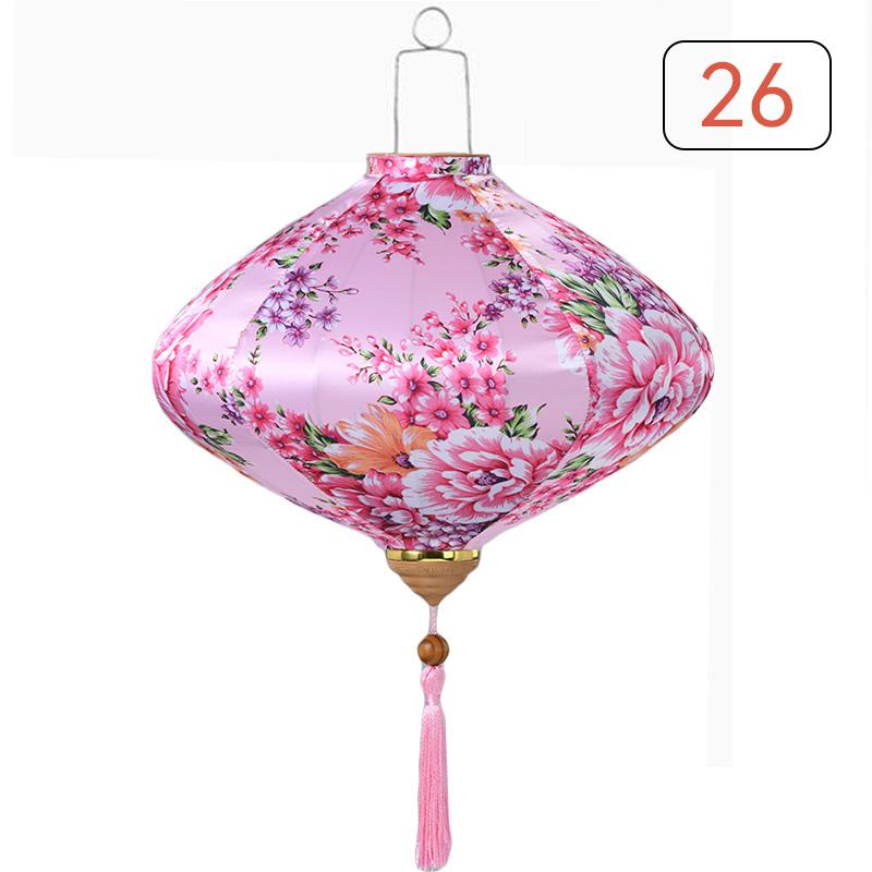 Seidenlaterne im chinesischen Stil 12/14 Zoll Antike Palastlaterne Vietnam Traditionell Mondfest Frühlingsfest Party Hängende Dekoration