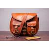 Real Goat Leather Vintage Crossbody Purse Women's Satchel Handmade Shoulder Bag