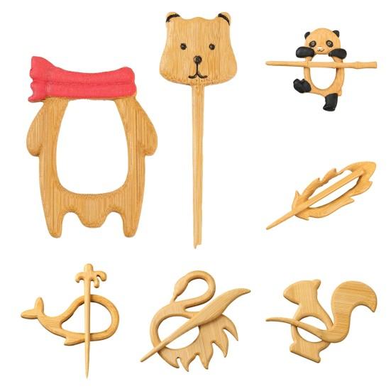 Drewniana Broszka Zwierzęca Panda Łabędź Wiewiórka Swetry Szaliki Przypinki Broszki Odznaki Miękka