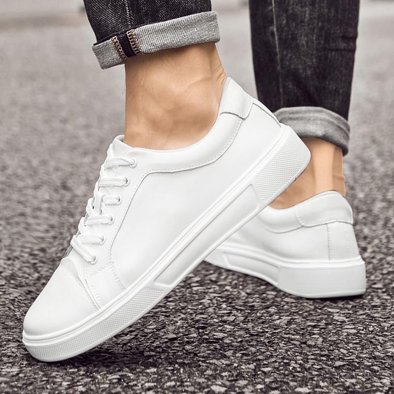 Fashion New Non-slip Flats Men Vulcanized Shoes Genuine Leather Men Sneakers Trend Casual Shoe Breathable Leisure Male Walking Shoes