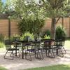 Outdoor Dining Set 9 pcs Black Powder Coated Steel