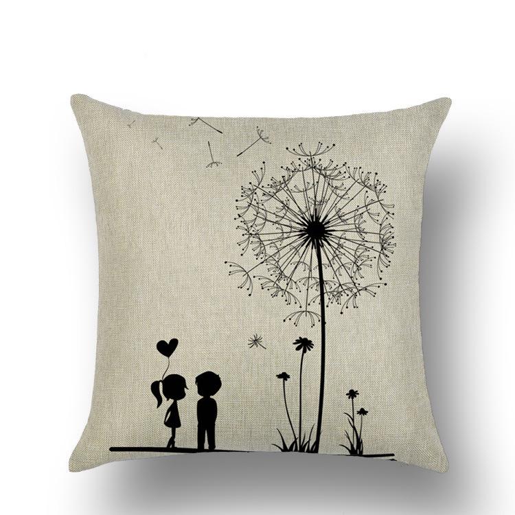 

Одуванчик Лен Хлопок Лен Наволочка Диван Офис Автомобиль Наволочка 45*45cm