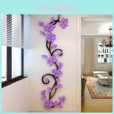 3d Flower Decal Mirror Wall Sticker Diy Removable Art Mural Home Room Decor Gift