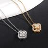 Lucky Four-Leaf Clover Titanium Steel Necklace: Women's Elegant Clavicle Chain with Versatile Design