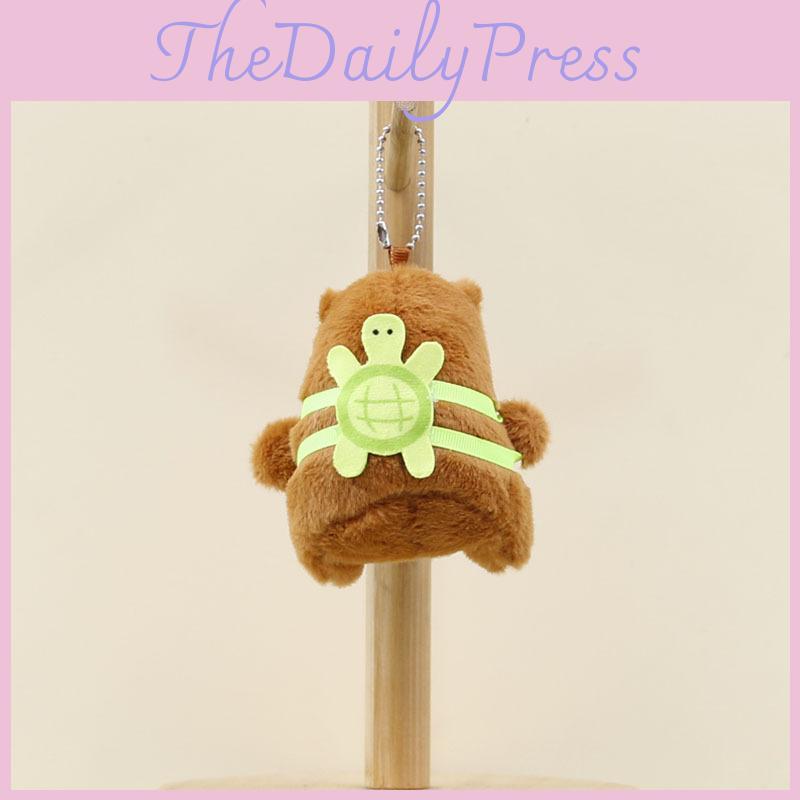 Plush Capybara Cartoon Toy Animal Pattern Bee Hanging Doll Decorations Keychain
