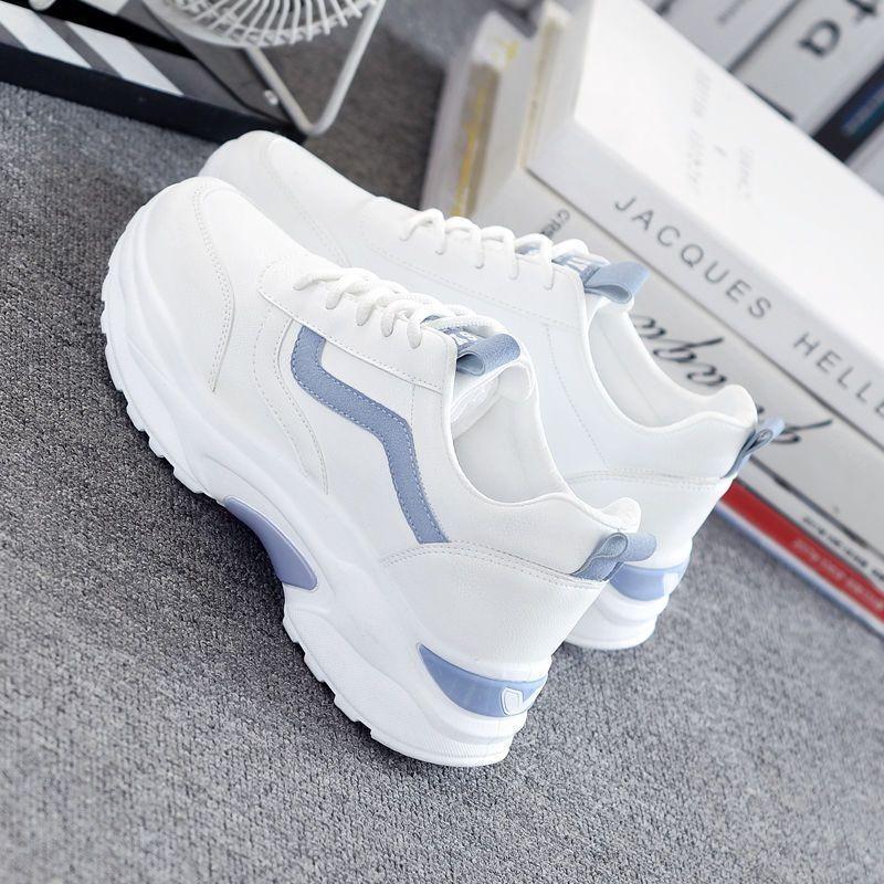 

Little white shoes female dad shoes new Korean version versatile women s shoes junior high school students white sports shoes summer shoes 35 синий