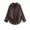 ZA Autumn New Women's Clothing ZR Fashion Wind Export Fashion Stripes Lapel Long Sleeves Shirt 2020458