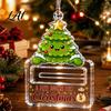 Holiday Tree Hanging Decoration Christmas Money Holder Ornaments Acrylic Gingerbread Snowman Santa Cash Stocking Stuffer for Gift Xmas Tree,