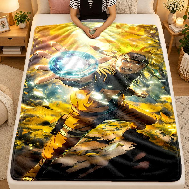 Flannel BlanketNaruto Uzumaki Warm Soft Throw Blanket for Indoor Sofa Bed Living Room Use