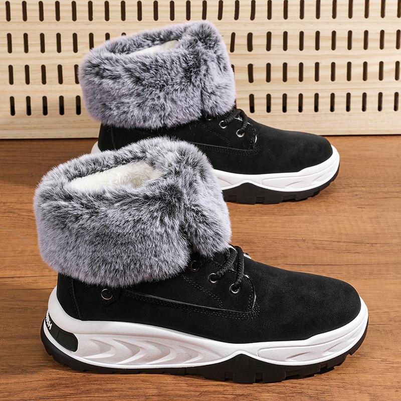 Men's High-top Outdoor Boots Large Size Hiking Boots Plush Warm Russian Winter Boots Men's Snow Boots