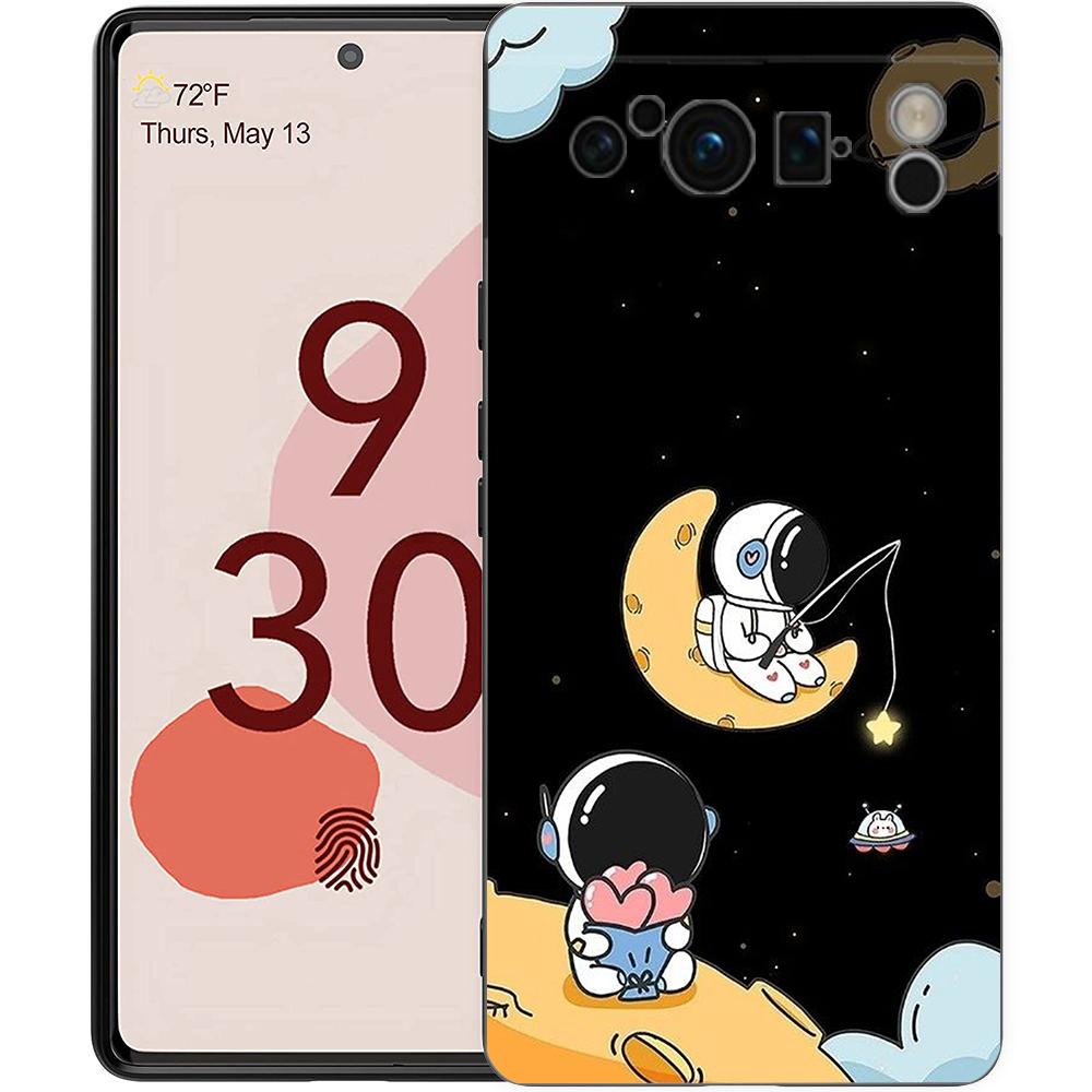 For Google Pixel 10 Pro Phone Case Pixel 9 Pro XL TPU Case Pixel 8 Pro 9A 8A 7A 7 6A 6 Pro Soft Cover Lovely Astronaut