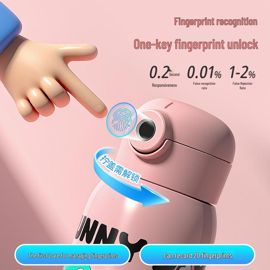 Kinder Isolierte Edelstahl Wasserflasche mit Fingerabdruckschloss