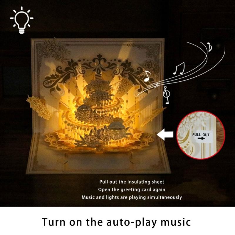 Artistic 3D Birthday Greeting Card Artistic Birthday Card Beautiful Celebration Card Suitable for Parties Birthday Use