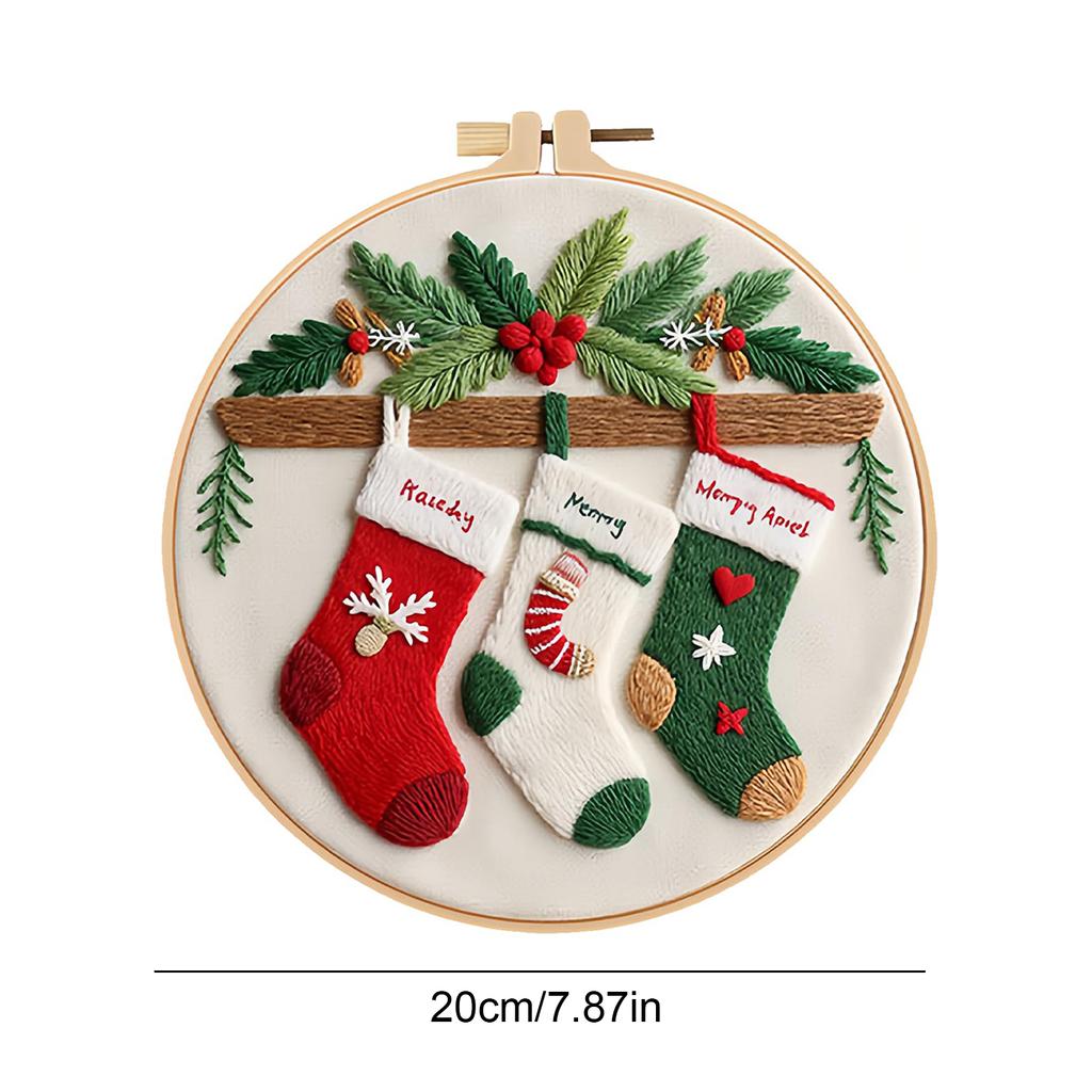 Kit Punto Croce di Natale Kit per Principianti di Ricamo Set Ricamo Stampato Set Artigianale per Addobbi di Natale Fai da Te per Principianti Adulti