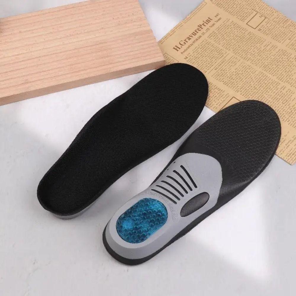 1 Pair Gel Material Sports Running Insoles Shock Proof Soft Elastic Orthotic Inserts Flat Foot Support Comfort Cushioning