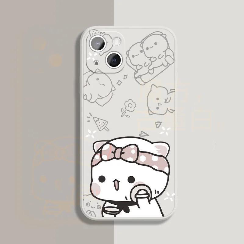 Animal TaoTao HuiHui Couple Phone Case For iPhone 15 11 12 14 13 Pro Max Mini XS Max XR SE2 7 8 Plus Cute Cat Mobile Phone Cover