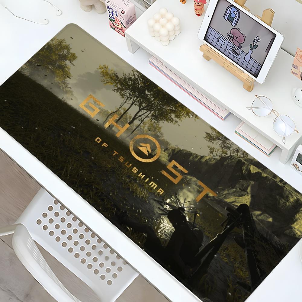 Ghost Of Tsushima Mouse Pad Gaming Locking Edge Big Computer Gamer Large Rubber Art Mousepad Desk Decor Laptop Desk Mat