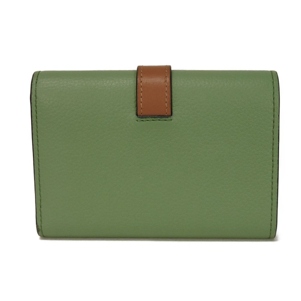 Used 12695 Vertical Wallet Small C660S86X01 6465 7942 Current Green Tan Brown Anagram Rosemary Unisex from Japan