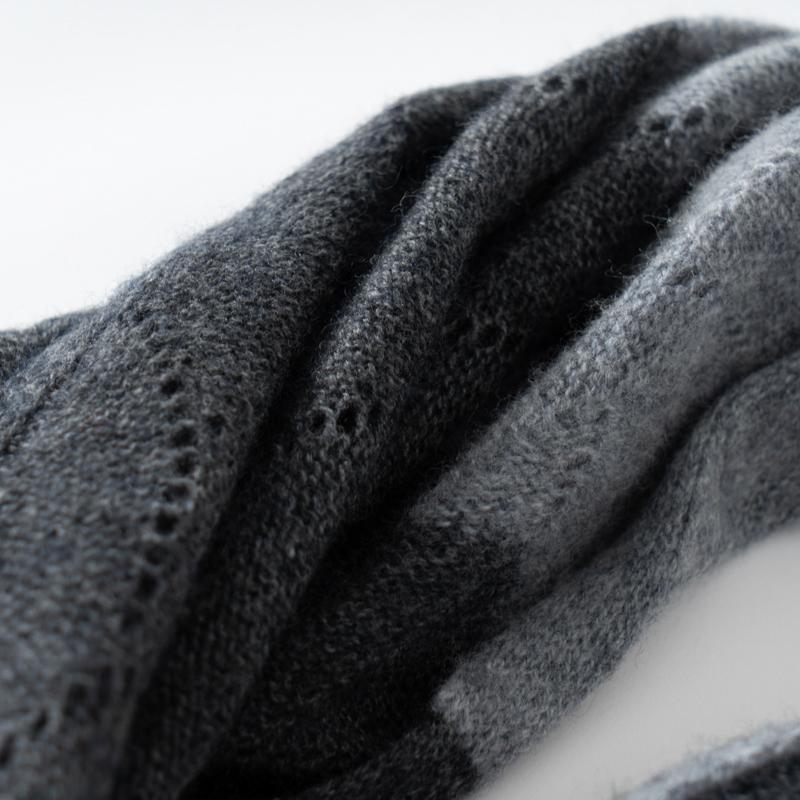 100% Cashmere Women'S Two-Color Cut-Out Scarf And Shawl For Winter Warmth Gradient Knitted Multi-Functional Vest Couple'S Neck