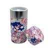 Noguchi Kumataro Tea Garden Tea Large Capacity with Washi Paper and Inner Taisho Yuzen Komon Made in Stylish Caddy, 200g, Lid, Pattern, Japan,