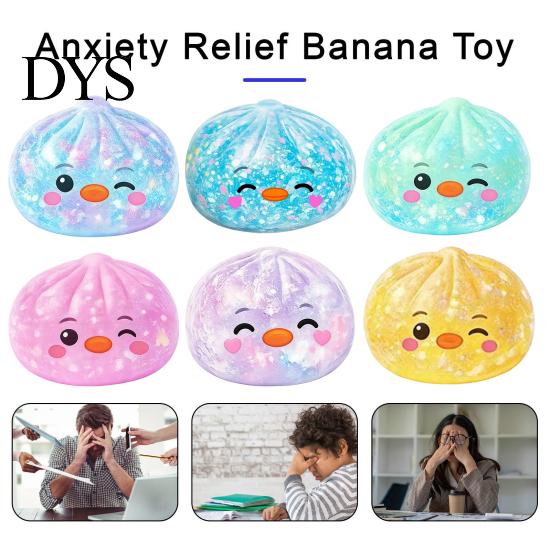 Sensory Stress Ball Cartoon Dumpling Squeeze Toy with Glitter, Relief Dough Soft Fidget Toy, Simulated Steamed Bun Slow Rising