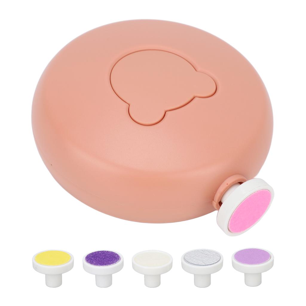 Electric Baby Nail Trimmer Nail File Tool Set Nail Clipper for Infant Baby with 6 Grinding Heads Orange