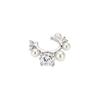 Elegant Zirconia Pearl Asymmetrical Ear Cuff - No Piercing Required. Light Luxury Fashion Earrings for Women.