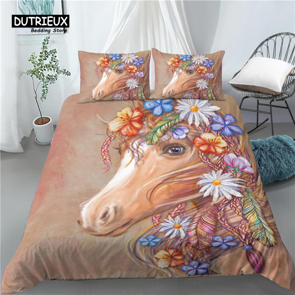 Home Living Luxury 3D Parrot Print 2/3Pcs Comfortable Duvet Cover Pillowcase Bedding Sets Queen And King Eu/Us/Au Size