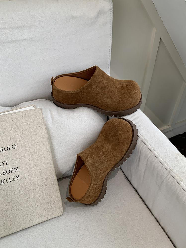 Slippers Women Outside Spring New Retro Casual Slippers with Thick Bottom Increased Inner Height Baotou Slippers Sandals