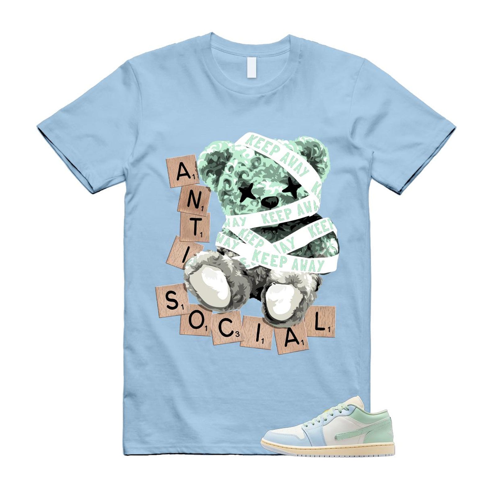 1 Sail Jade Aura Muslin White Ice Blue Mint T Shirt Match ANTI S