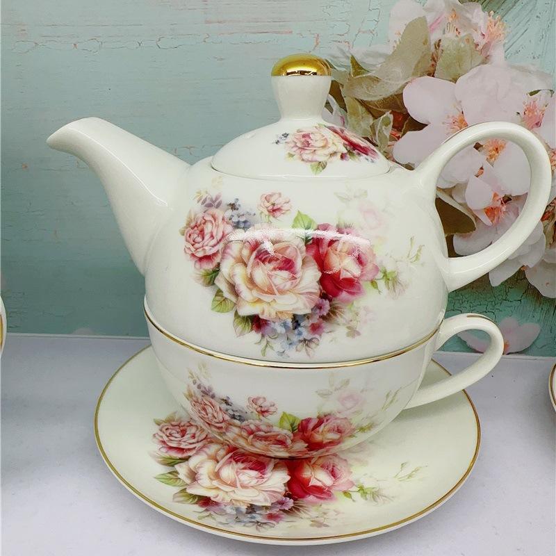 European Ceramic Mother and Child Pot Afternoon Tea Set with High Appearance Coffee Cup Flower Tea Cup Creative Tea Pot Set