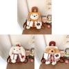 Plush Dog Pattern Mini Backpack With Flap Closure For Casual Day Out