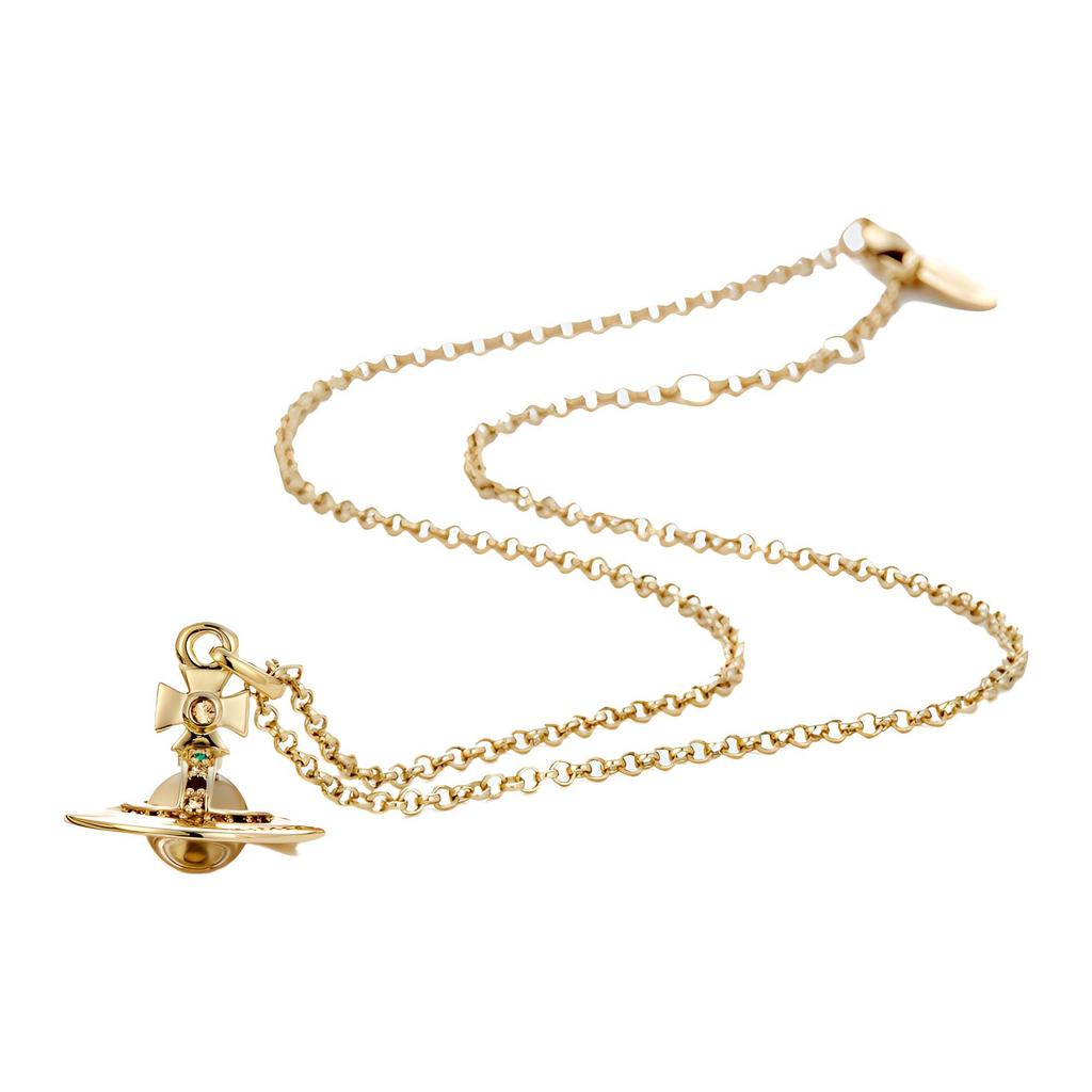 VIVIENNE WESTWOOD Tiny Orb Medium 3D Saturn Pendant Necklace Women Necklace Gold 63020097R001
