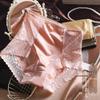 2024 Autumn/Winter Women's High-Waist Silky Satin Hip-Lifting Breathable Cotton Panties with Antibacterial Crotch